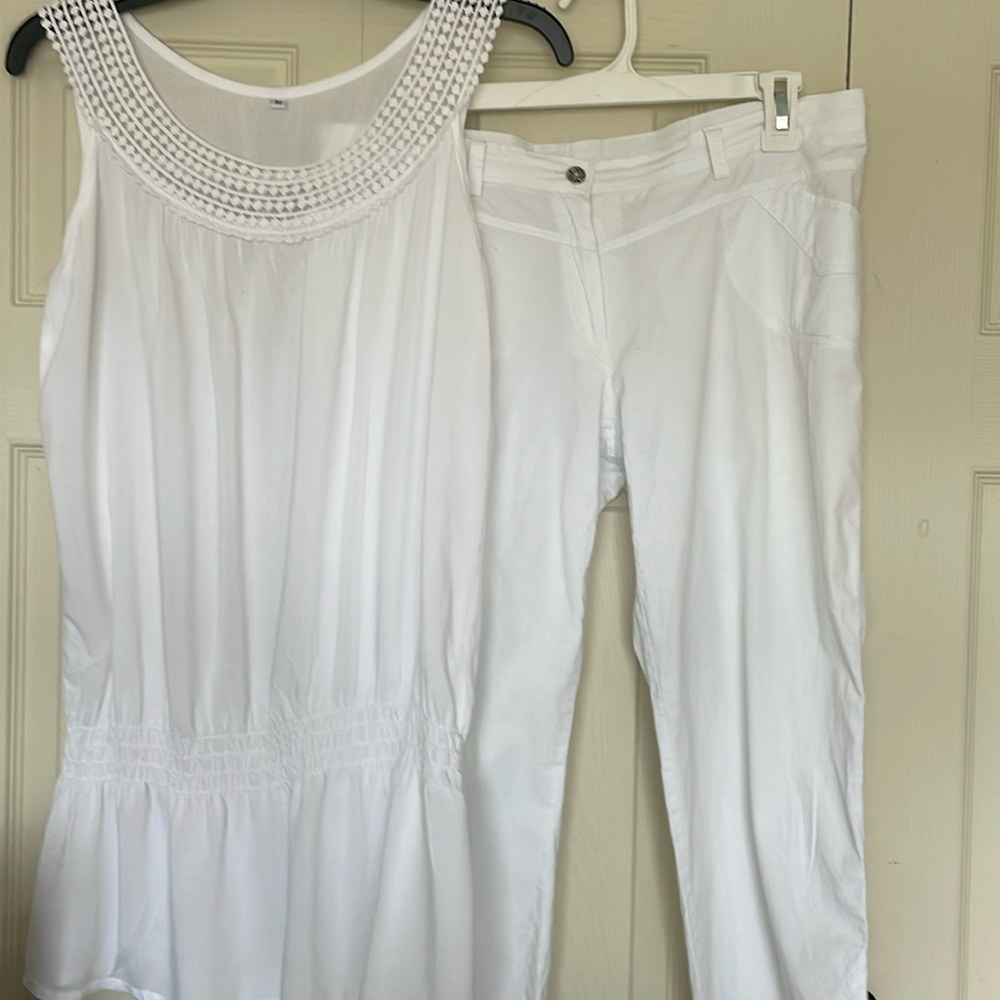 Woman’s summer suits: Capri, blouse